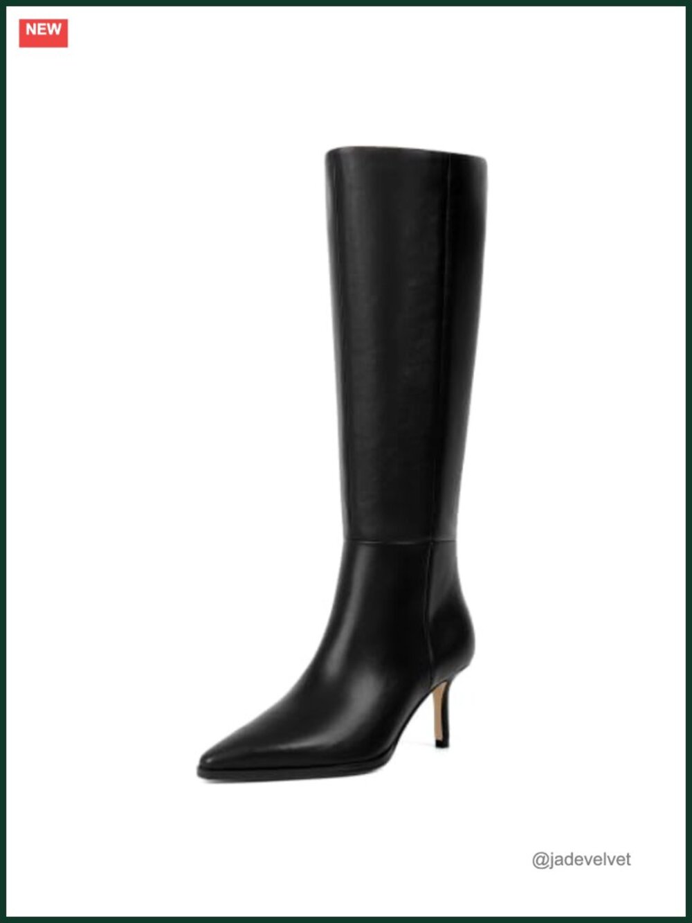 Knee High Boots for Women Faux Leather Pointed Toe Stiletto Heel